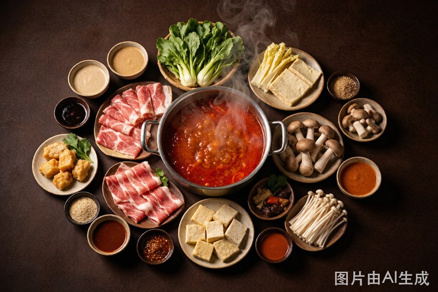 Plant-Forward Hotpot Selection menu presentation